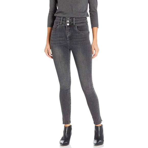 BLANK NYC High Rise Skinny Jeans Black Gray Dark Wash Stretch Denim size 27 - Picture 1 of 8